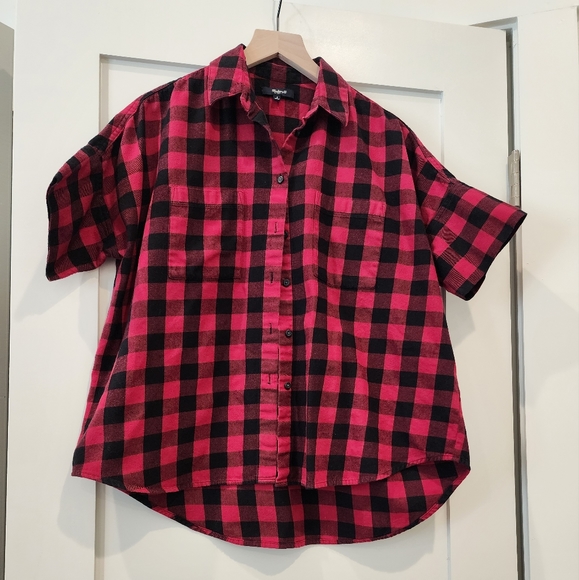 Madewell Flannel Courier Shirt in Buffalo Check Size Small - Picture 1 of 12